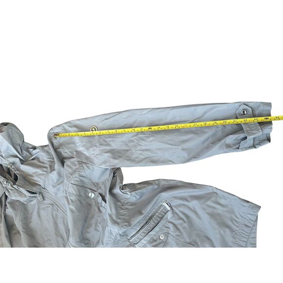 Michael Kors Gray Hooded Full Zip Shell Womens XL Jacket - Picture 8 of 8